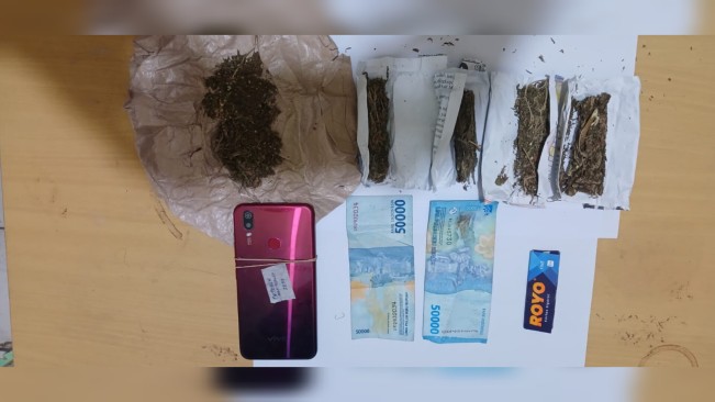 Barang bukti ganja yang diamankan polisi. [Istimewa]